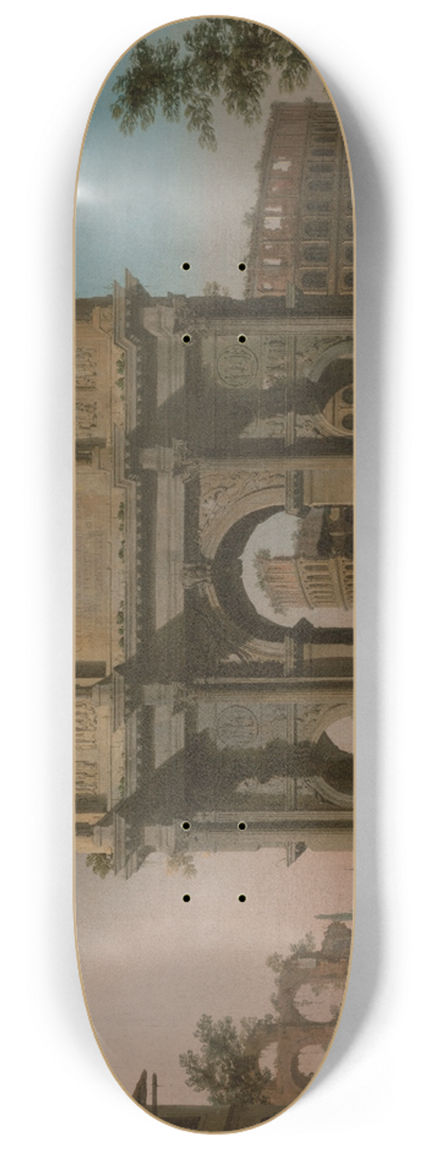 Canaletto - View of the Arch of Constantine with the Colosseum 8.25 inch art skate deck