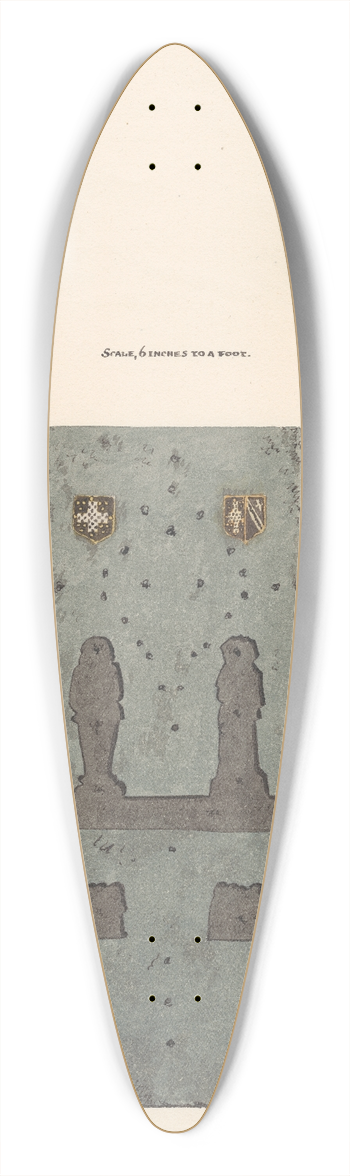 Daniel Lysons - Monument with Missing Brass Plates of James and Eleanor Walsingham, Chislehurst 39.3 inch art pintail longboard deck