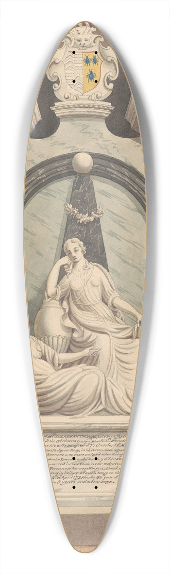 Daniel Lysons - Tomb of Mrs. Susannah Thomas and Dame Dorothy Thomas from Hampton Church 39.3 inch art pintail longboard deck