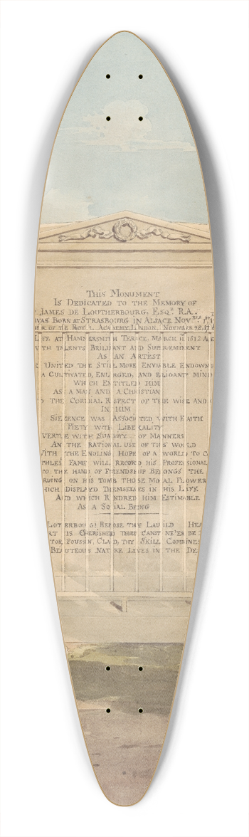 Daniel Lysons - Tomb of Philip James de Loutherbourg, from Chiswick Churchyard 39.3 inch art pintail longboard deck