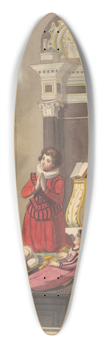 Daniel Lysons - Tomb of the Three Children of Sir Thomas Savage from Isleworth Church 39.3 inch art pintail longboard deck