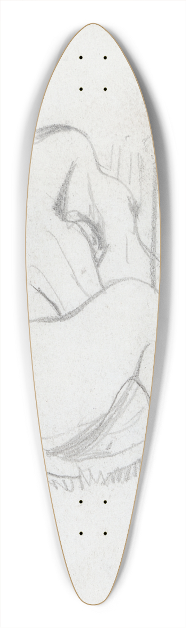 Daniel Maclise - A Baby Elephant sitting by a fence 39.3 inch art pintail longboard deck