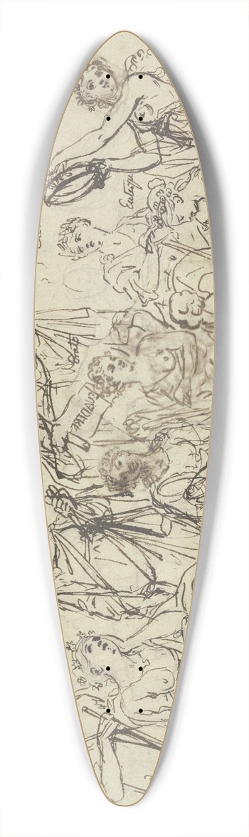 Daniel Nikolaus Chodowiecki - Apoll and the muses 39.3 inch art pintail longboard deck