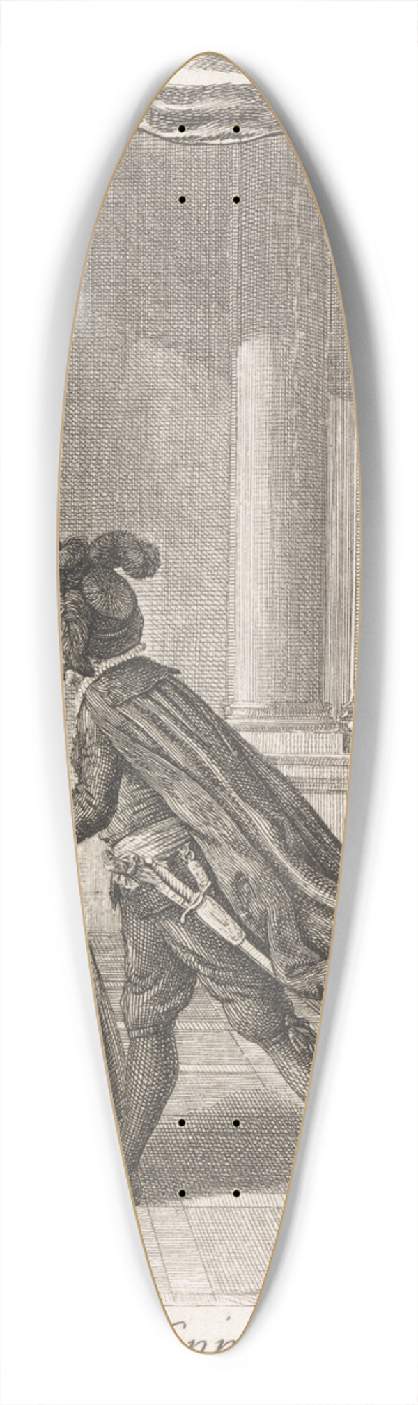 Daniel Nikolaus Chodowiecki - in ein Nonnen Kloster geh: Hamlet, Act III, Scene IX 39.3 inch art pintail longboard deck