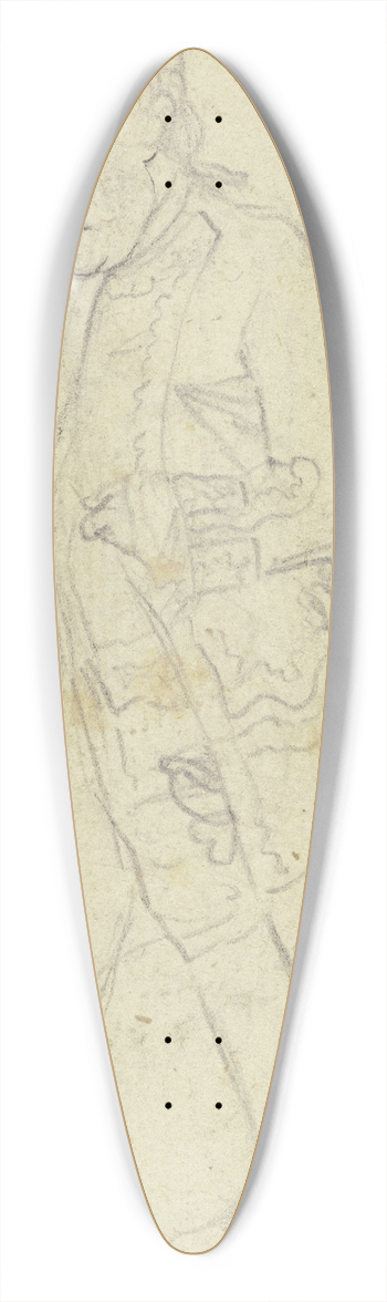 Daniel Nikolaus Chodowiecki - Nach links schreitender Mann im Dreiviertelprofil, in der Rechten einen Stock haltend, den Hut unter den linken Arm geklemmt 39.3 inch art pintail longboard deck