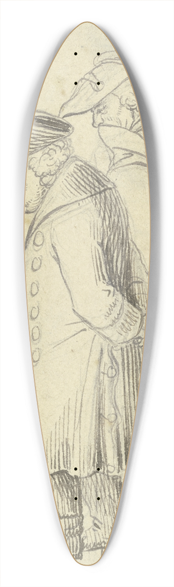 Daniel Nikolaus Chodowiecki - Zwei stehende alte Mnner mit gesenkten Kpfen 39.3 inch art pintail longboard deck