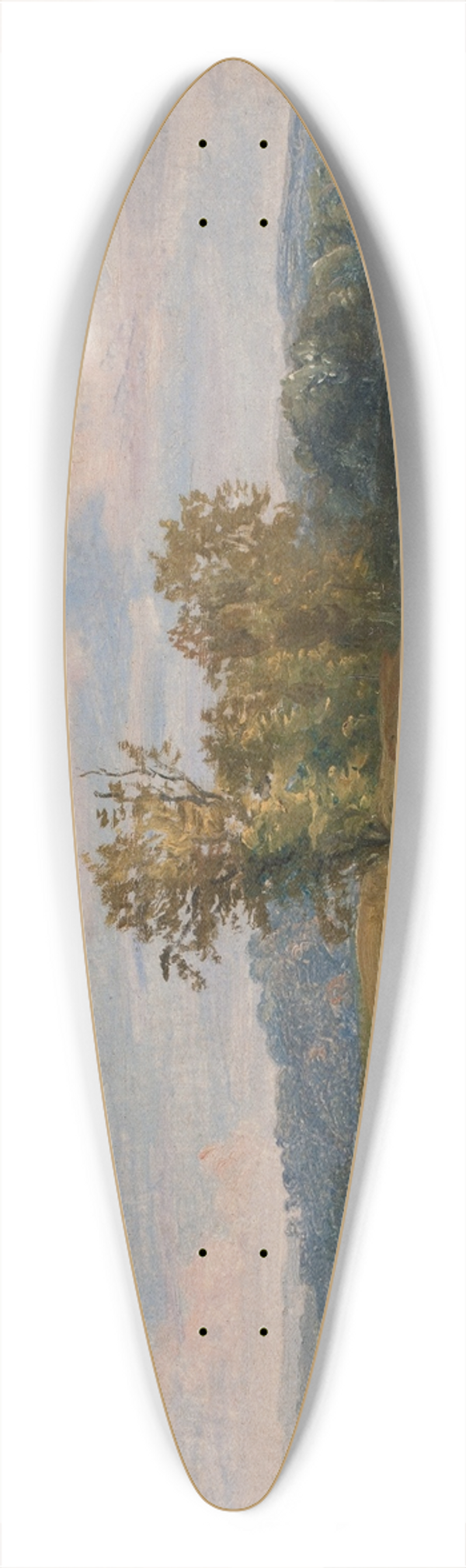 Dankvart Dreyer - A View of Lake Vejl near Silkeborg, Jutland 39.3 inch art pintail longboard deck