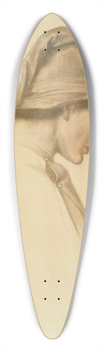 Dante Gabriel Rossetti - Study for the Head of Dante in Dantes Dream 39.3 inch art pintail longboard deck