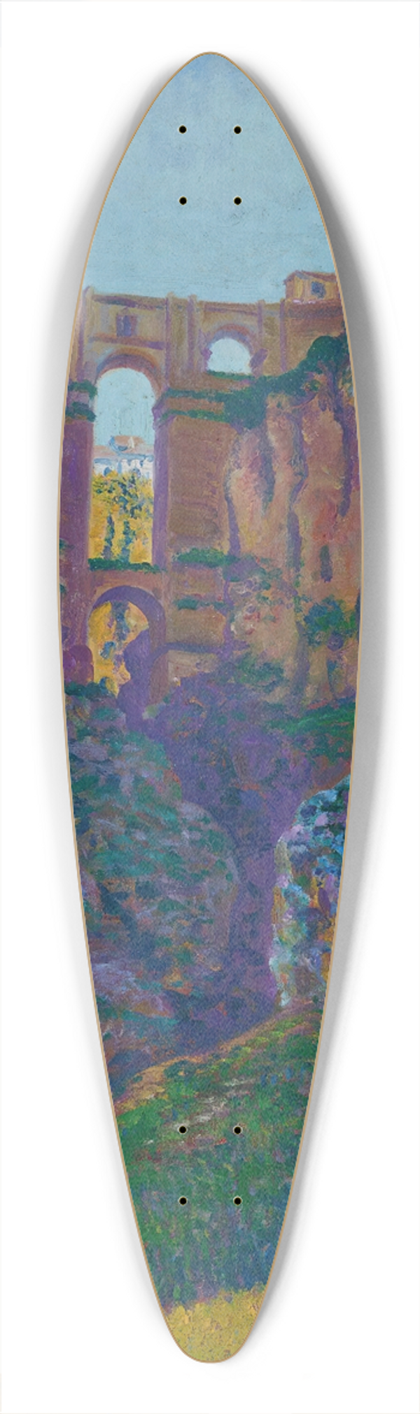 Daro de Regoyos - El tajo de Ronda (The puente nuevo, Ronda) 39.3 inch art pintail longboard deck