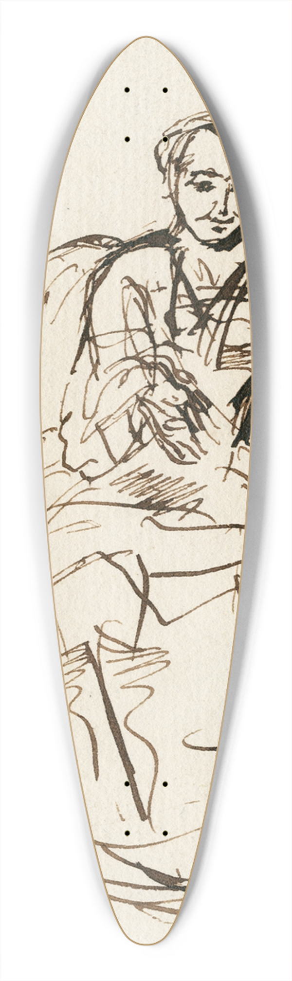 David Bles - Woman in a chair 39.3 inch art pintail longboard deck