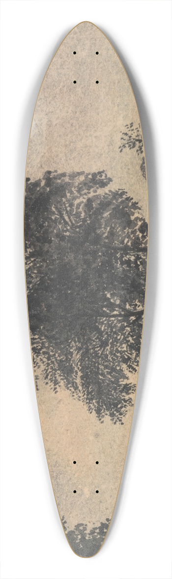 David Charles Read - Landscape with Trees. 39.3 inch art pintail longboard deck