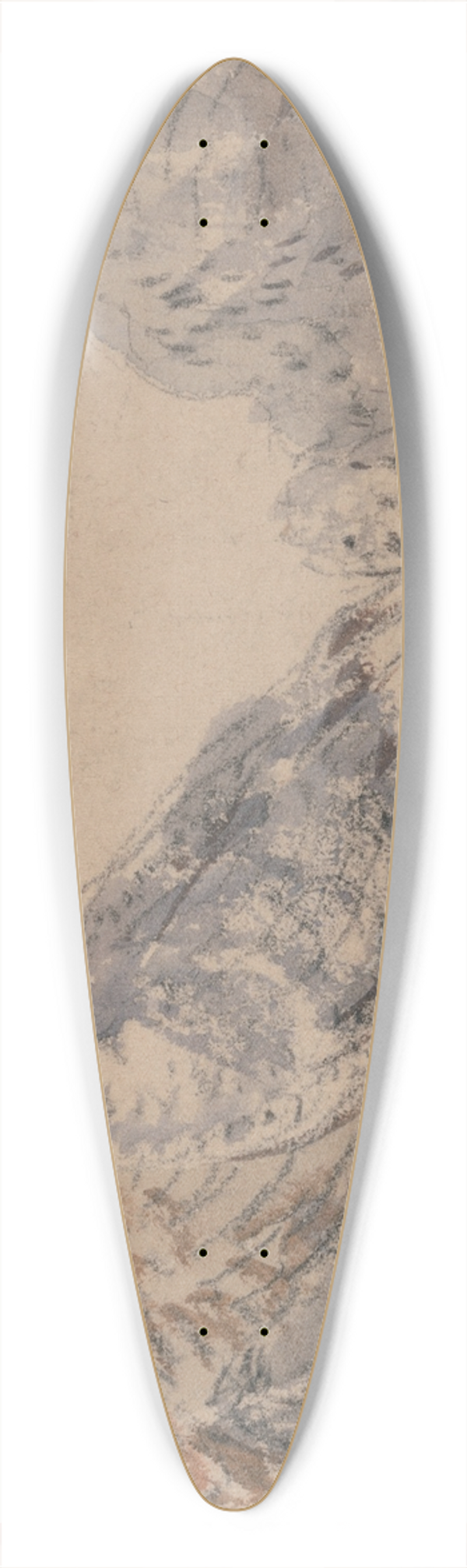 David Cox - Study of Turkeys 39.3 inch art pintail longboard deck