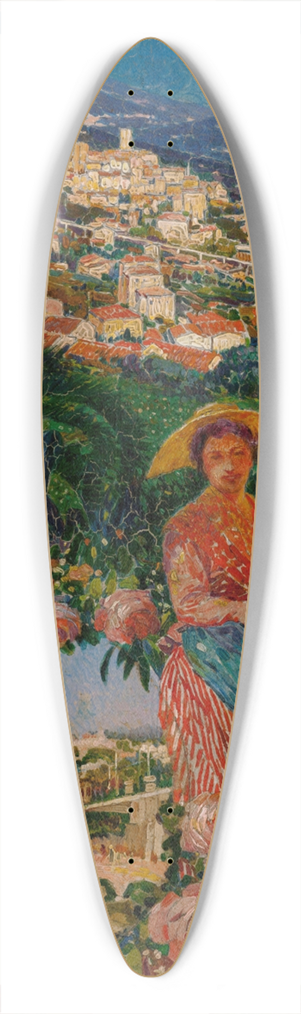 David Dellepiane - Study for Grasse Funicular travel poster 39.3 inch art pintail longboard deck