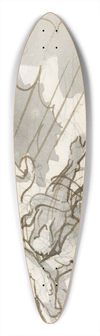 David Humbert de Superville - Figuren in boom 39.3 inch art pintail longboard deck