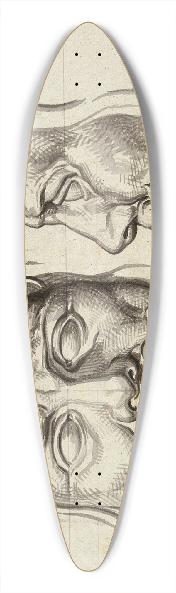 David Humbert de Superville - Michiel Adr. de Ruyter: en face en en profil: sculptuur 39.3 inch art pintail longboard deck