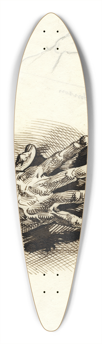 David Humbert de Superville - Right hand with fingers spread 39.3 inch art pintail longboard deck