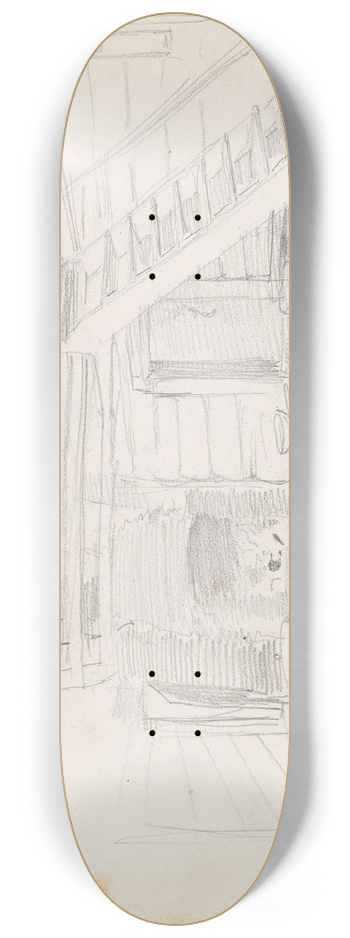 Adolph Tidemand - Interir fra en bondestue 8.25 inch art skate deck