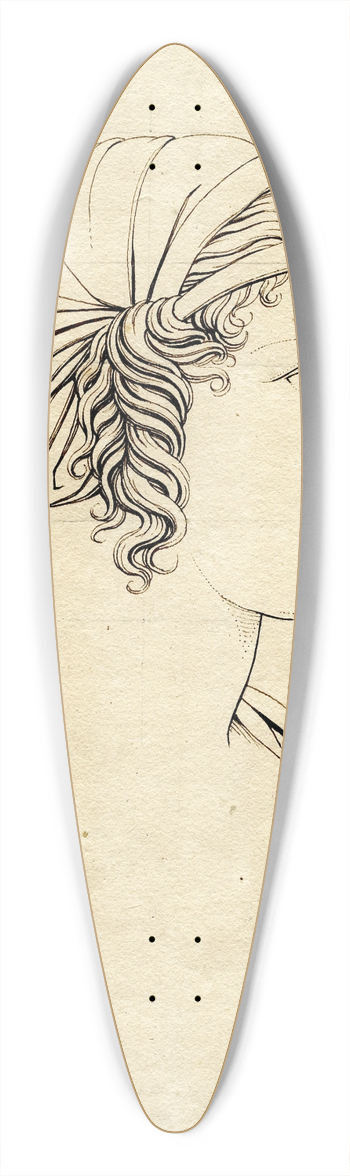David Humbert de Superville - Womans head 39.3 inch art pintail longboard deck
