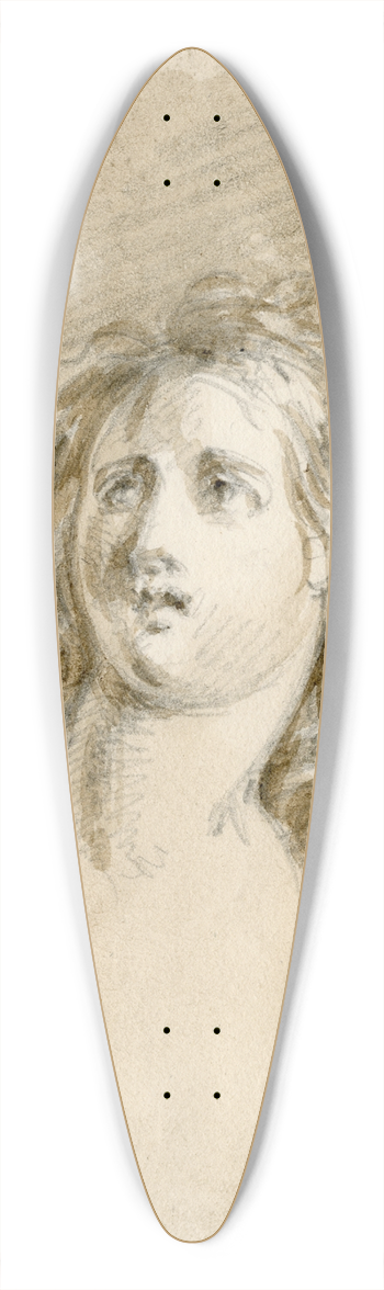 David Humbert de Superville - Womans head, looking upwards 39.3 inch art pintail longboard deck