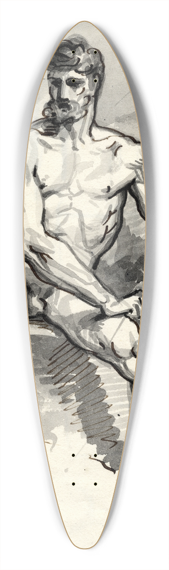 David Humbert de Superville - Zittend mannelijk naakt 39.3 inch art pintail longboard deck