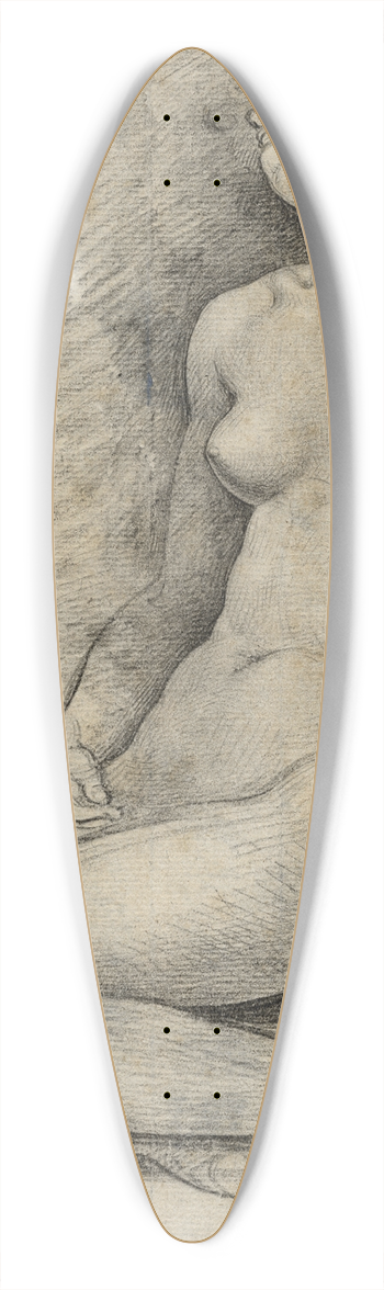 David Humbert de Superville - Zittend vrouwelijk naakt: hoofd achterover, de ogen toe. 39.3 inch art pintail longboard deck