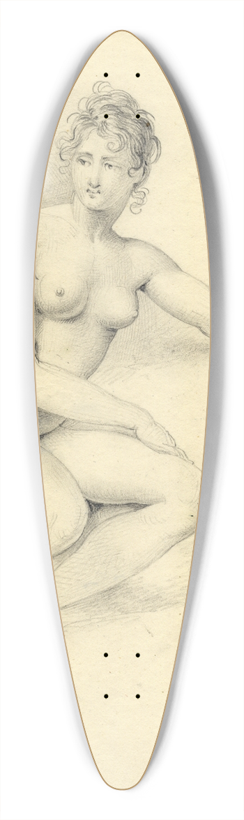 David Humbert de Superville - Zittend vrouwelijk naakt, linkerarm leunend op verhoging 39.3 inch art pintail longboard deck