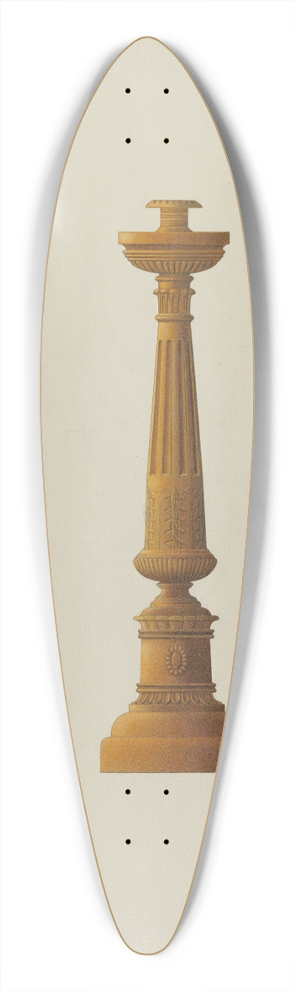 David P Willoughby - Wooden Candlestick 39.3 inch art pintail longboard deck