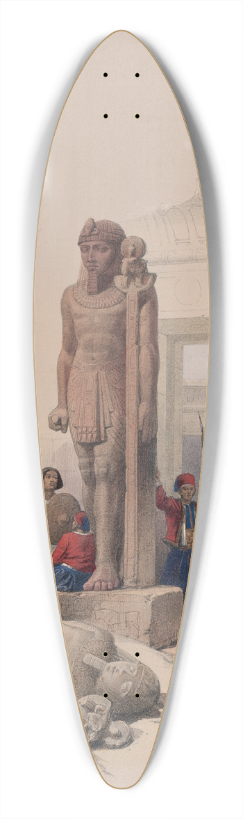 David Roberts - Colossus in front of Temple of Wady Saboua [Wadi al-Sabua], Nubia. 39.3 inch art pintail longboard deck