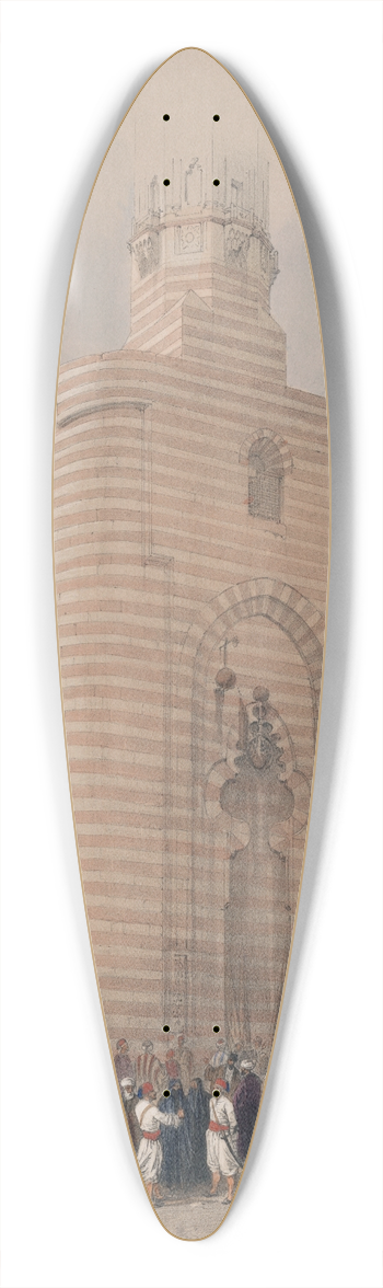 David Roberts - Gate of the Metwaleys [Bab Zuwayla], Cairo. 39.3 inch art pintail longboard deck