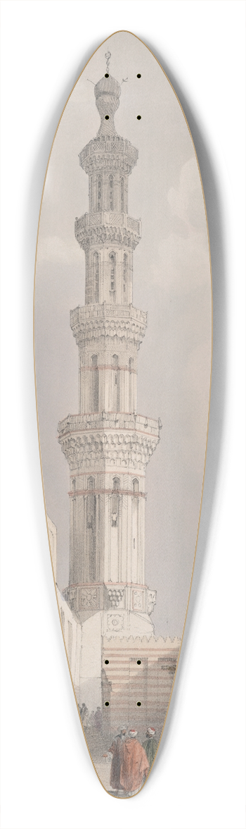 David Roberts - Minaret of the principal mosque. Siout, Upper Egypt. 39.3 inch art pintail longboard deck