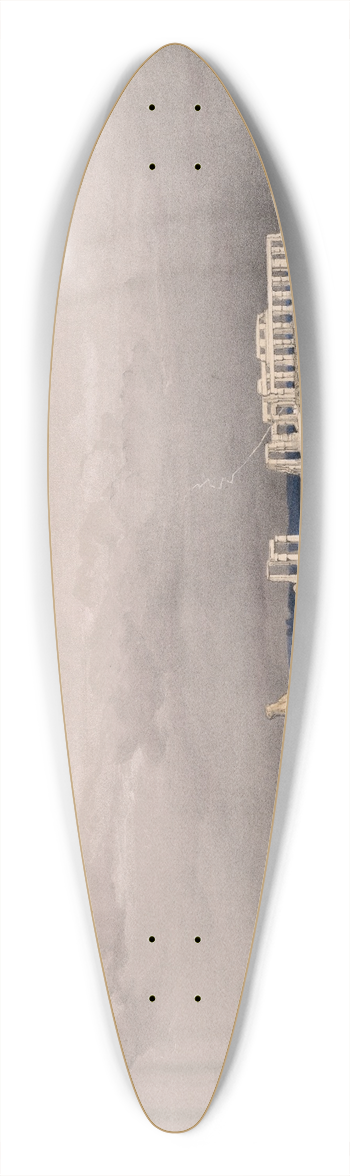 David Roberts - Ruins of the Memnonium, Thebes. Dec. 5th, 1838. 39.3 inch art pintail longboard deck