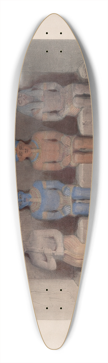 David Roberts - Sanctuary of the Temple of Aboo-Simbel, Nubia. 39.3 inch art pintail longboard deck