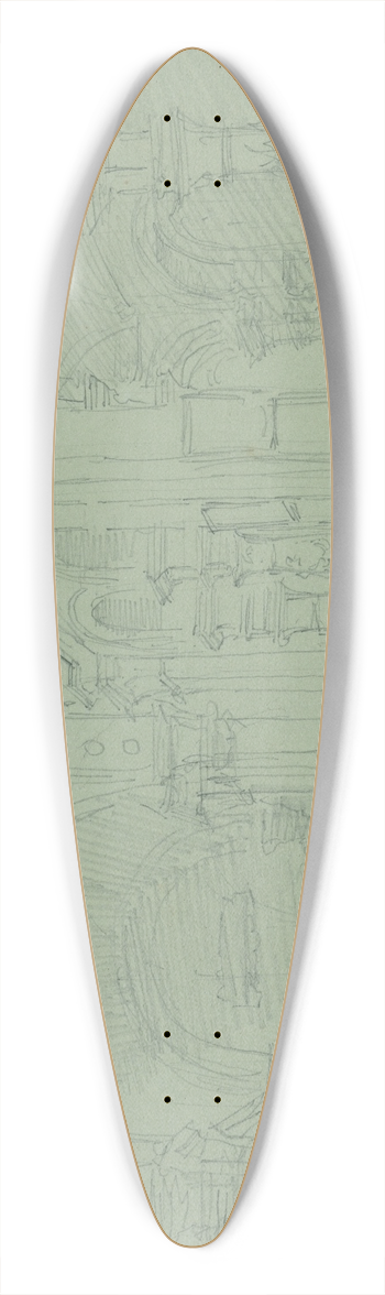 David Roberts - The Duomo at Brescia, Interior 39.3 inch art pintail longboard deck