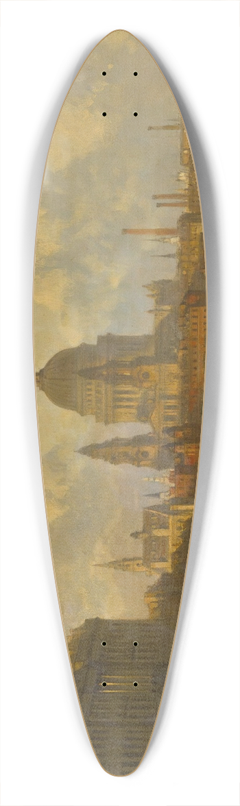 David Roberts - View From Waterloo Bridge, Embracing St. Pauls, Somerset House And Temple 39.3 inch art pintail longboard deck
