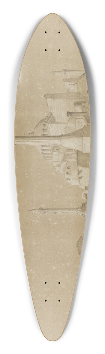 David Roberts - View of Constantinople 39.3 inch art pintail longboard deck