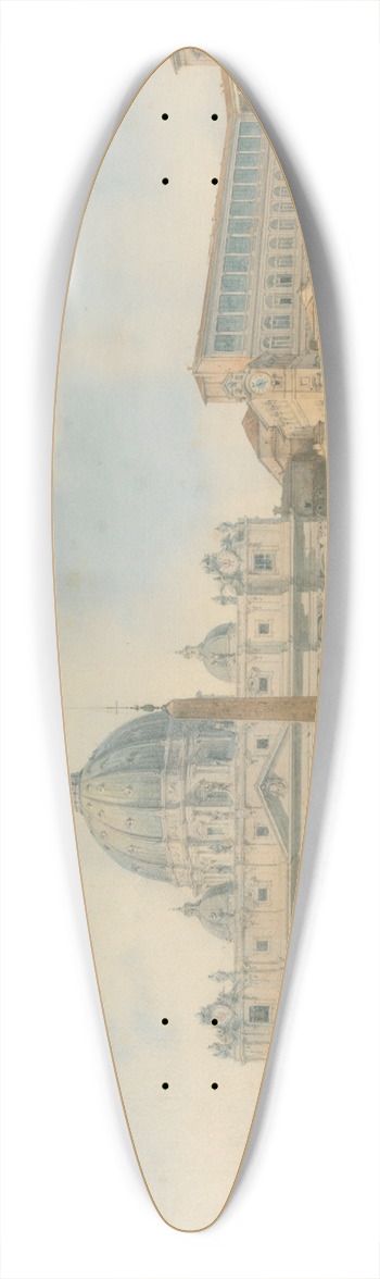 David Roberts - View of St. Peters, Rome 39.3 inch art pintail longboard deck