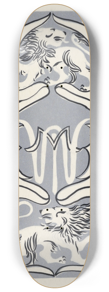 Carel Adolph Lion Cachet - Ontwerp voor een ex libris met monogram en leeuwen 8.25 inch art skate deck