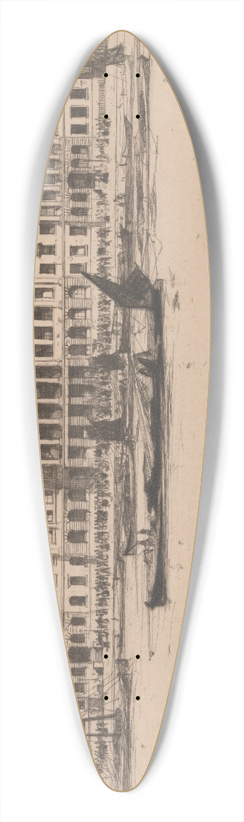 David Young Cameron - Custom House 39.3 inch art pintail longboard deck