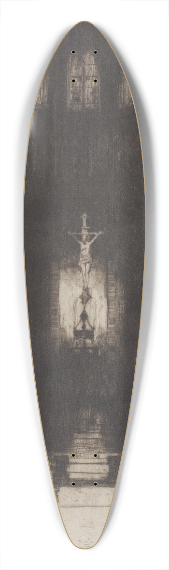 David Young Cameron - Notre Dame, Dinant 39.3 inch art pintail longboard deck