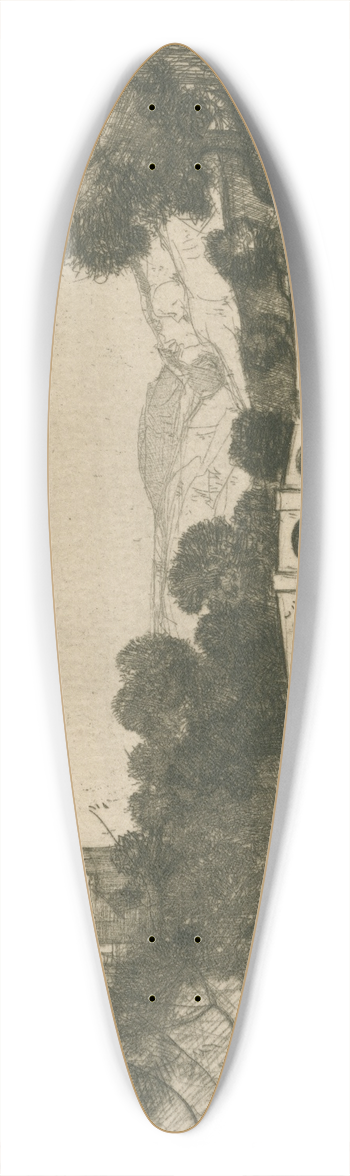 David Young Cameron - On the Wye at Haddon 39.3 inch art pintail longboard deck