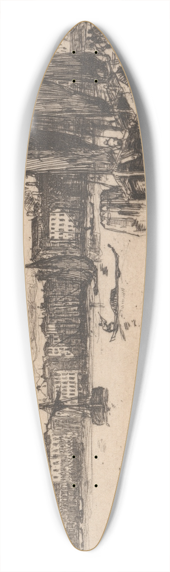David Young Cameron - Sketch of Venice 39.3 inch art pintail longboard deck