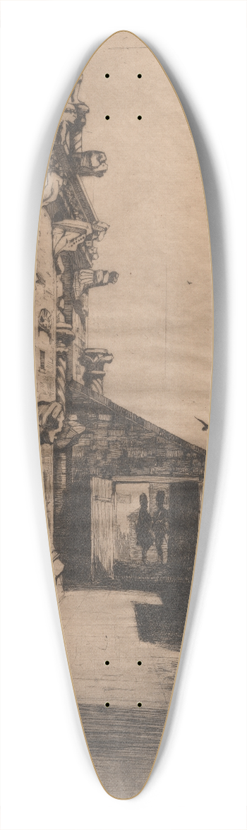 David Young Cameron - The Gargoyles: Stirling Castle 39.3 inch art pintail longboard deck