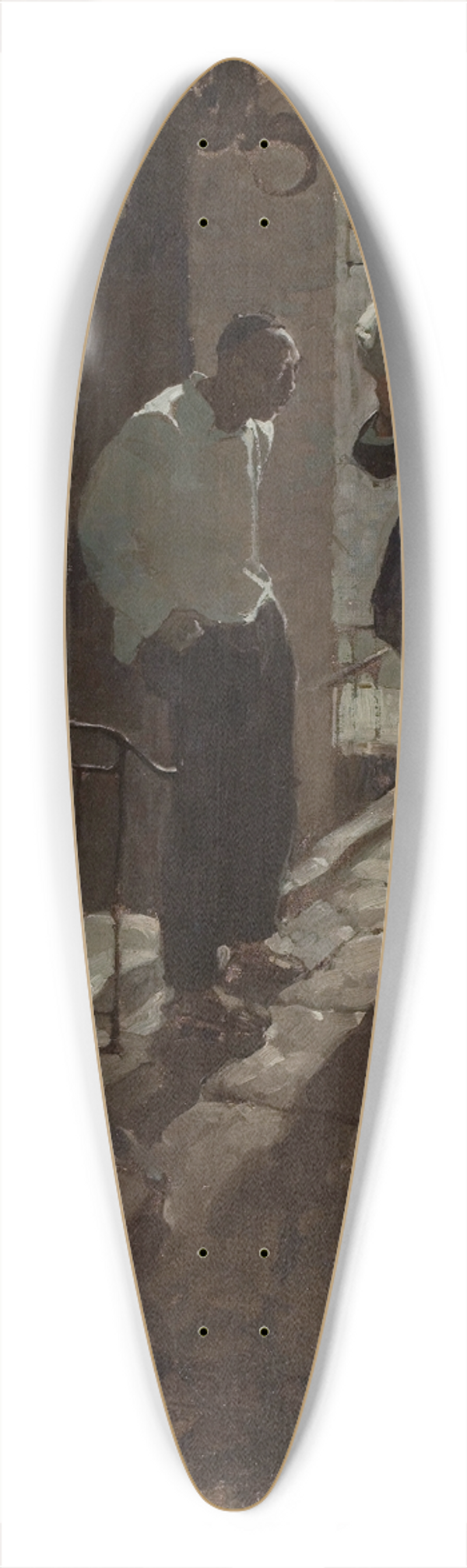 Dean Cornwell - Man at the Crossroad 39.3 inch art pintail longboard deck
