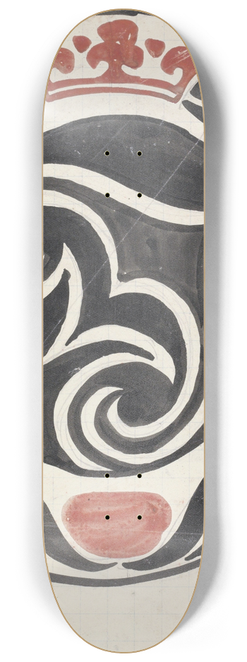 Carel Adolph Lion Cachet - Ontwerp voor gedenkbord bij inhuldiging van koningin Wilhelmina in 1898 8.25 inch art skate deck