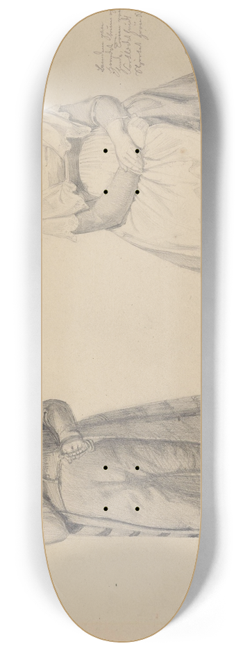 Adolph Tidemand - Italiensk mann og kvinne 8.25 inch art skate deck