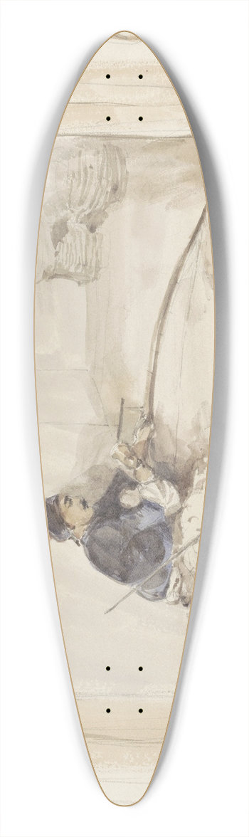Denis Auguste Marie Raffet - Zittende katoenwerker 39.3 inch art pintail longboard deck