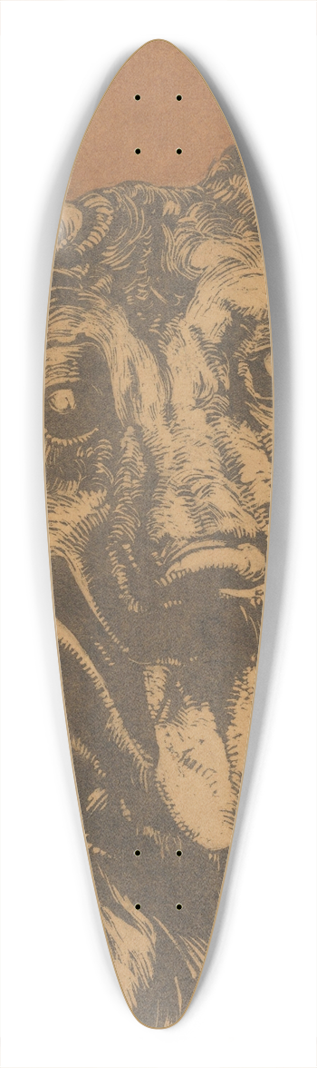 Dick Ket - Cees, portret van een hond 39.3 inch art pintail longboard deck