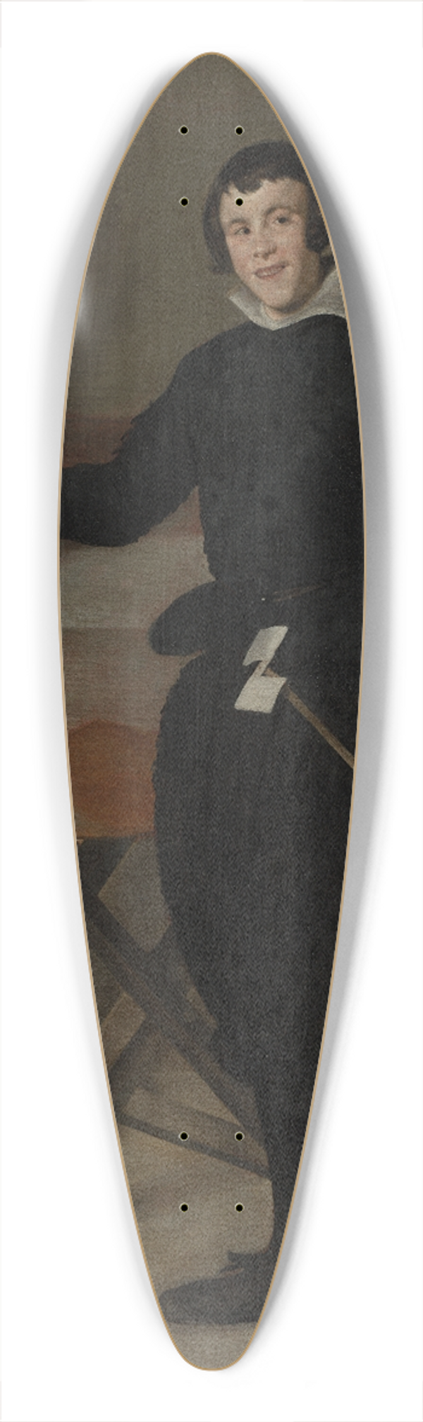 Diego Velzquez - Portrait of the Jester Calabazas 39.3 inch art pintail longboard deck
