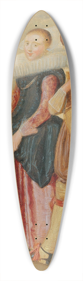Dirck Hals - An Elegant Couple Standing By A River 39.3 inch art pintail longboard deck