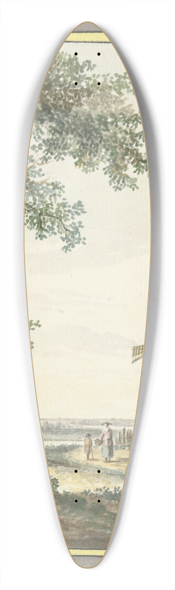 Dirk Kuipers - Landschap met molen 39.3 inch art pintail longboard deck
